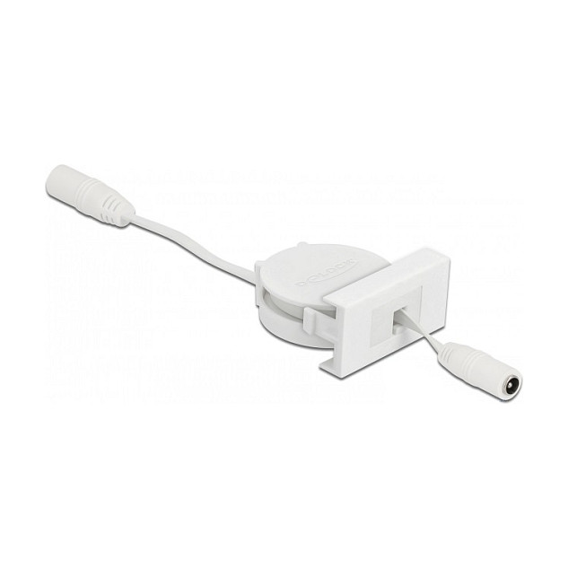 Delock Easy 45 Modul Produžni DC kabel 5.5x2.1mm (na izvlačenje, 50cm) bijeli