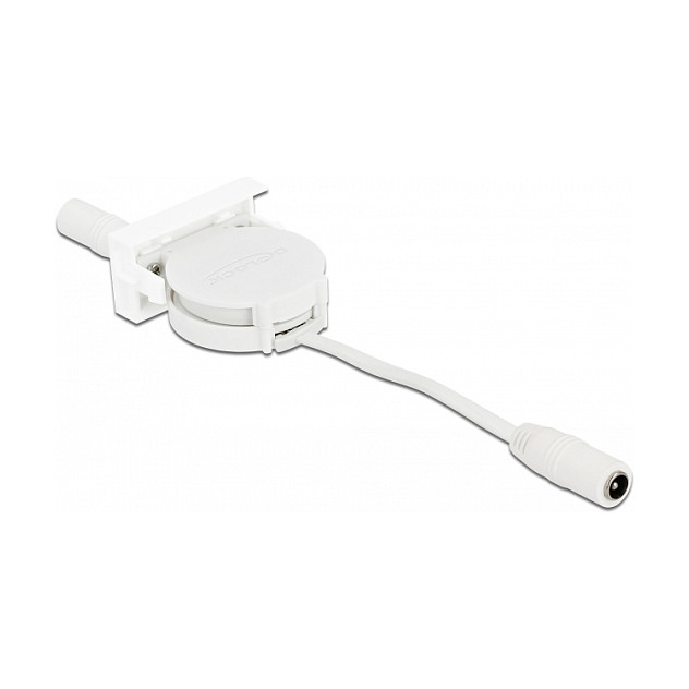 Delock Easy 45 Modul Produžni DC kabel 5.5x2.1mm (na izvlačenje, 50cm) bijeli-1