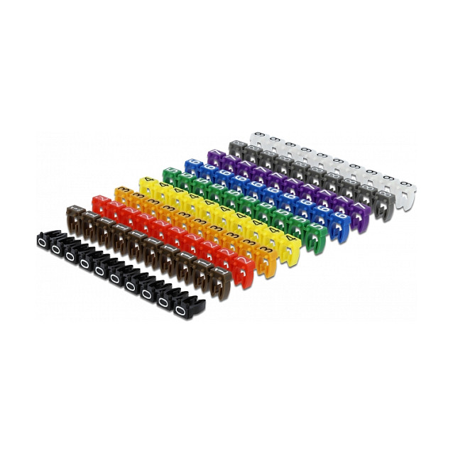 Oznake za kabele DELOCK Clips 0-9 (100 komada, za kabele 4-6 mm)