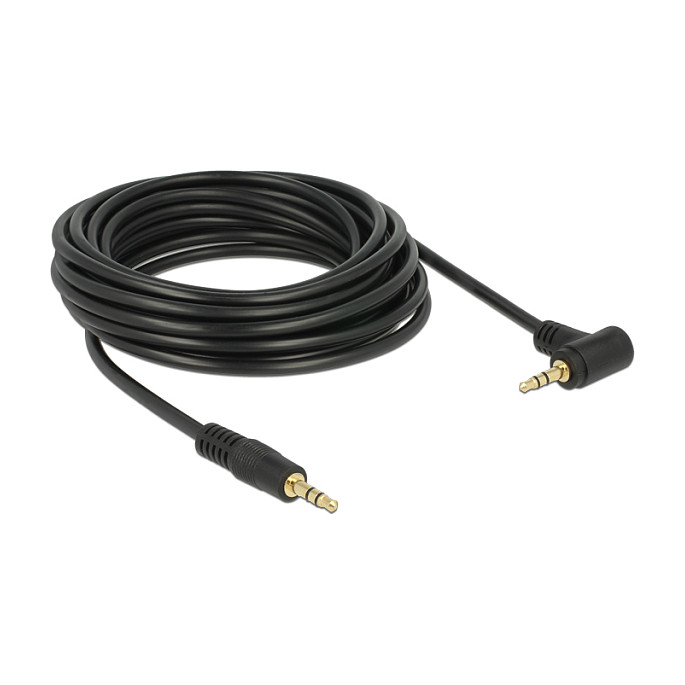 Audio kabel DELOCK 3.5mm 4-pinski (M/M), kutni konektor, 5m-1