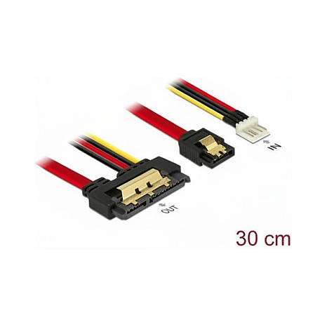 SATA kabel DELOCK 85232 (SATA 6 Gb/s, 7-pinski + Floppy 4-pinski na 22-pinski, 30 cm)