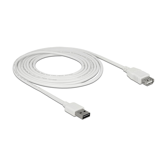 USB produžni kabel DELOCK EASY-USB 2.0 (A-M na A-Ž, 3m, bijeli)-0