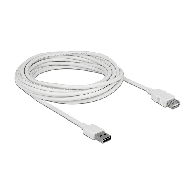 USB produžni kabel DELOCK EASY-USB 2.0 A-A (muški na ženski, 5m, bijeli)-0