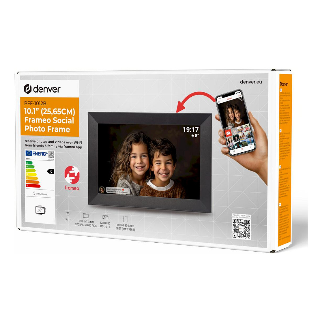 Digitalni foto okvir DENVER Frameo PFF-1012 (10.1" IPS, 16 GB, Wi-Fi, Frameo aplikacija) crni-6
