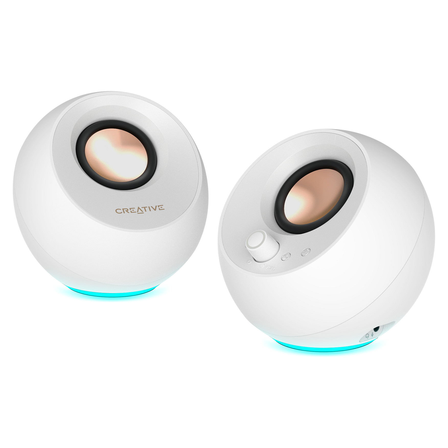 PC zvučnici CREATIVE Pebble Pro bijeli (2.0, USB-C, Bluetooth 5.3, RGB, 60W Peak)-3