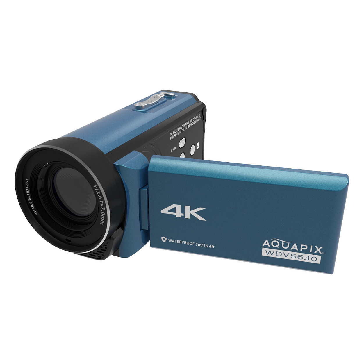Vodootporni digitalni fotoaparat EASYPIX Aquapix WDV5630 GreyBlue (4K video, 56MP, dvostruki zaslon, 5m vodootporan)-2