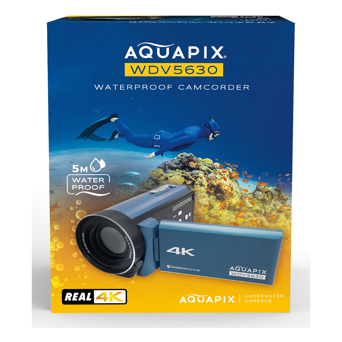 Vodootporni digitalni fotoaparat EASYPIX Aquapix WDV5630 GreyBlue (4K video, 56MP, dvostruki zaslon, 5m vodootporan)-6