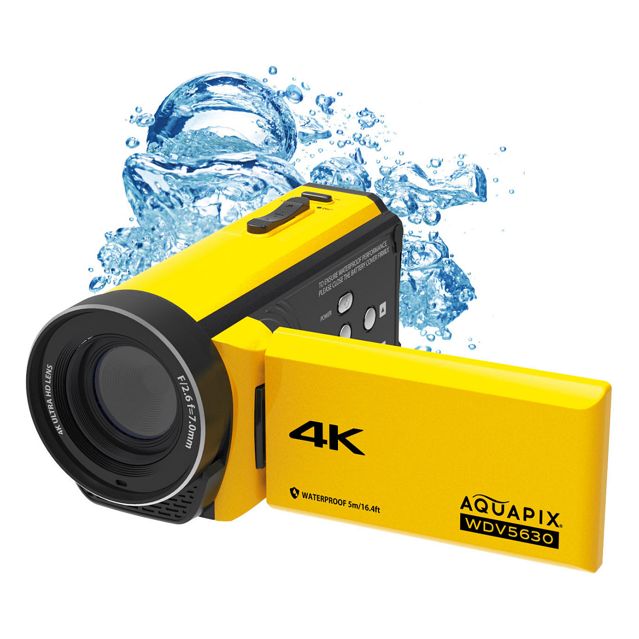 Vodootporni digitalni fotoaparat EASYPIX Aquapix WDV5630 Yellow (4K video, 56MP, dvostruki zaslon, 3m vodootporan)-0