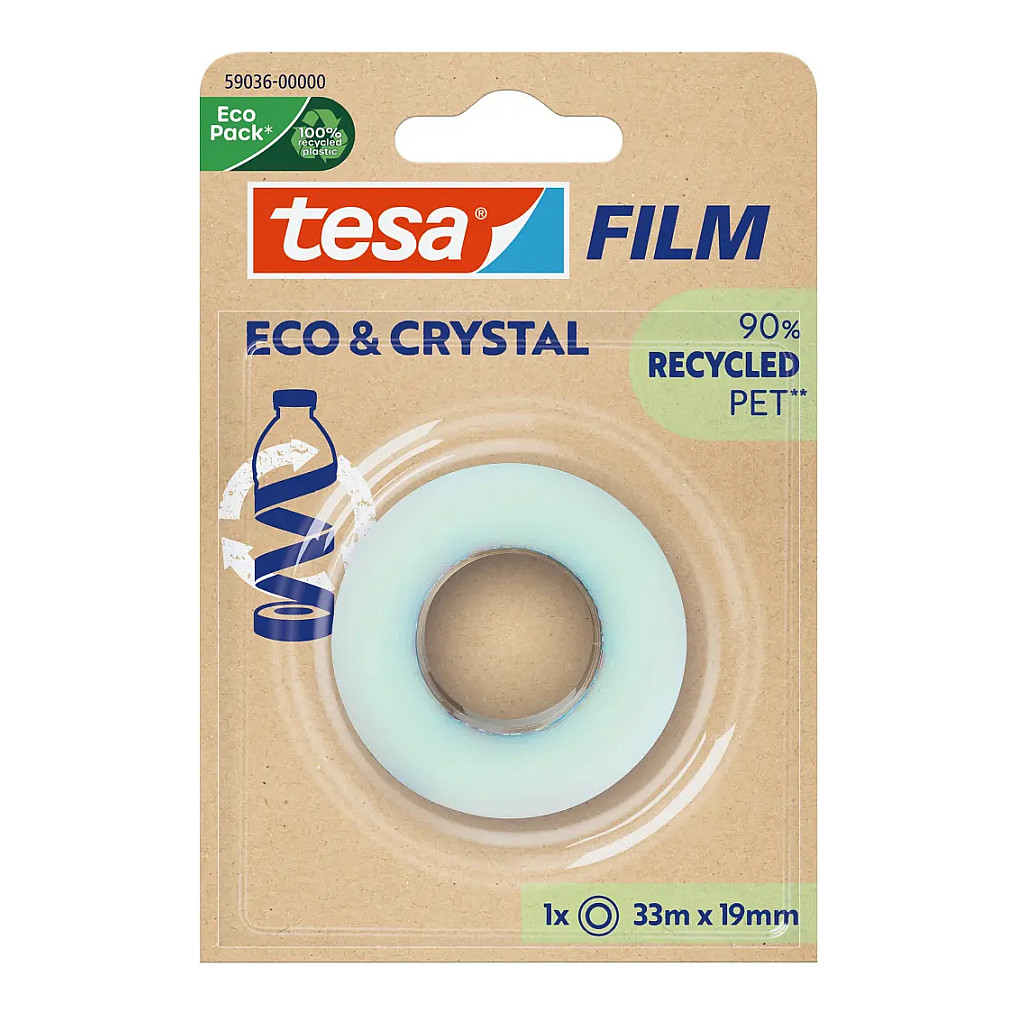 TESA Eco+Crystal samoljepljiva kuka 2 kom (0.5 kg nosivost, prozirna, reciklirana plastika)