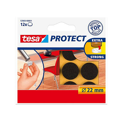 Zaštitni filc podlošci TESA Protect (okrugli, 22mm, bijeli, 12 kom)