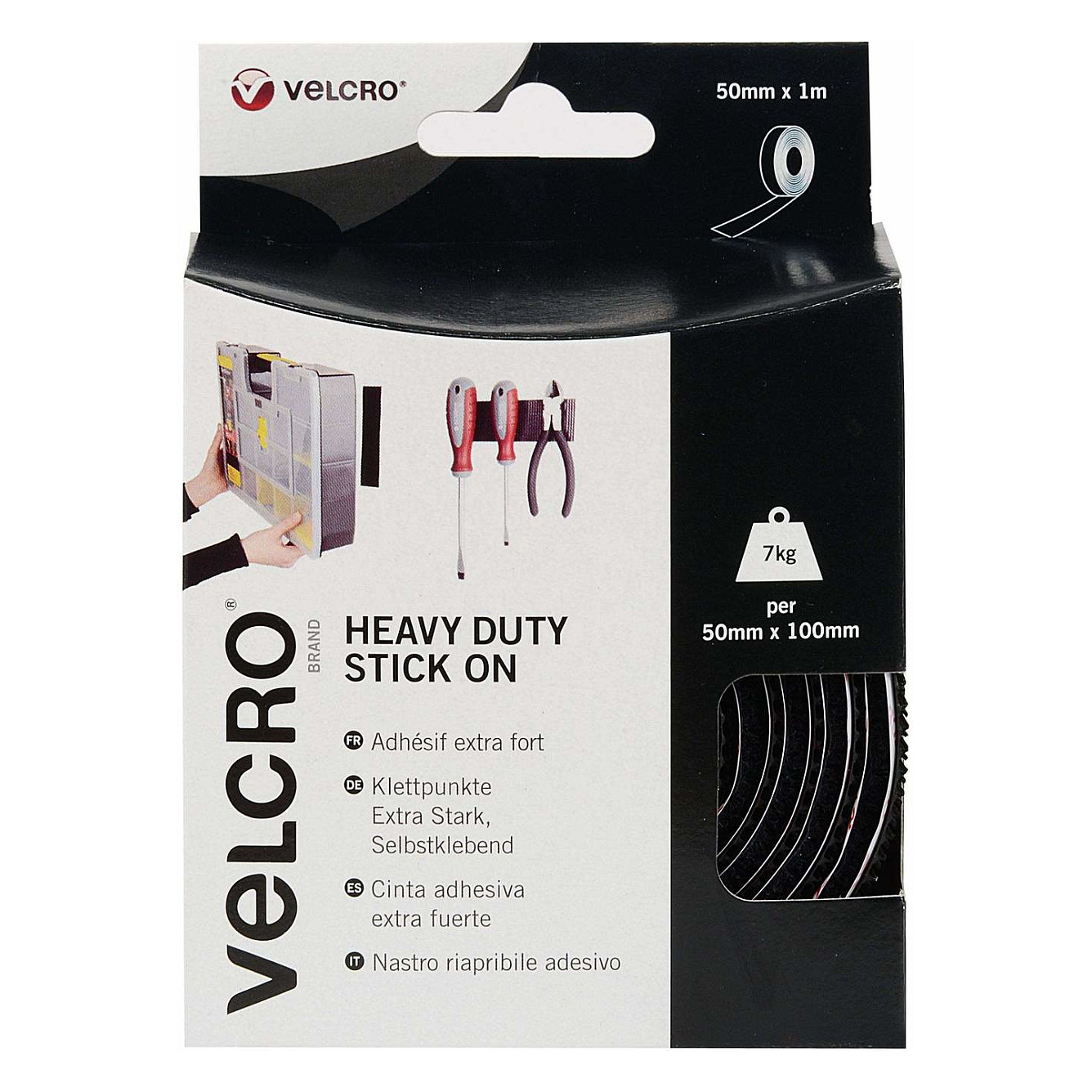 Samoljepljiva čičak traka VELCRO Heavy Duty 50mm x 1m crna-0