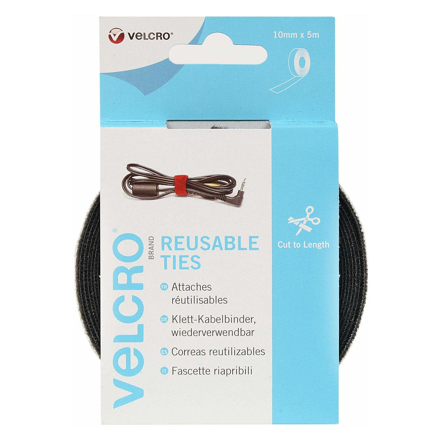 Čičak traka VELCRO ONE-WRAP (10mm x 5m, crna, višekratna)-0