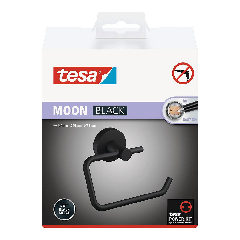 Držač toaletnog papira TESA MOON (crni, bez bušenja, samoljepljivi)-3