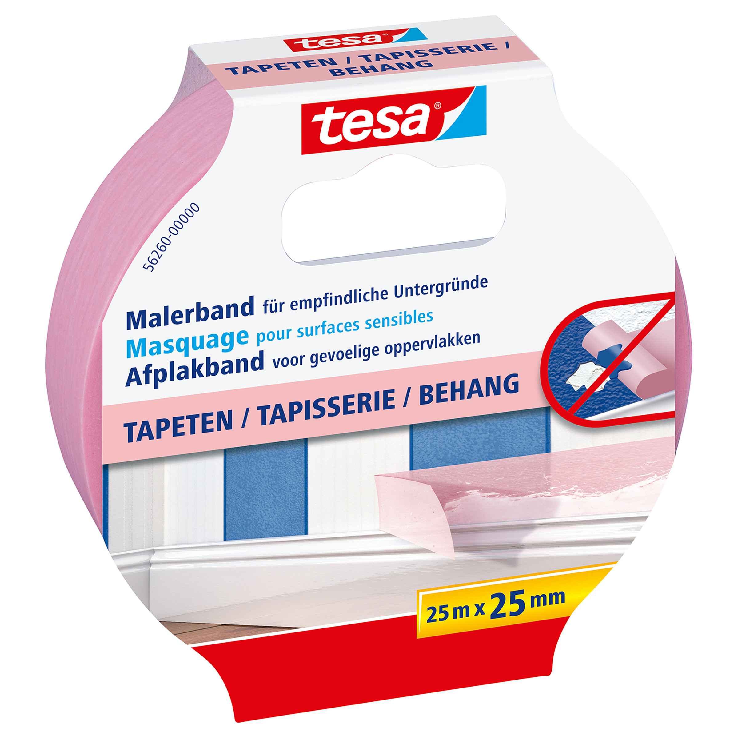 Soboslikarska traka TESA Precision Indoor 56260 (25 m x 25 mm, za oštre rubove)