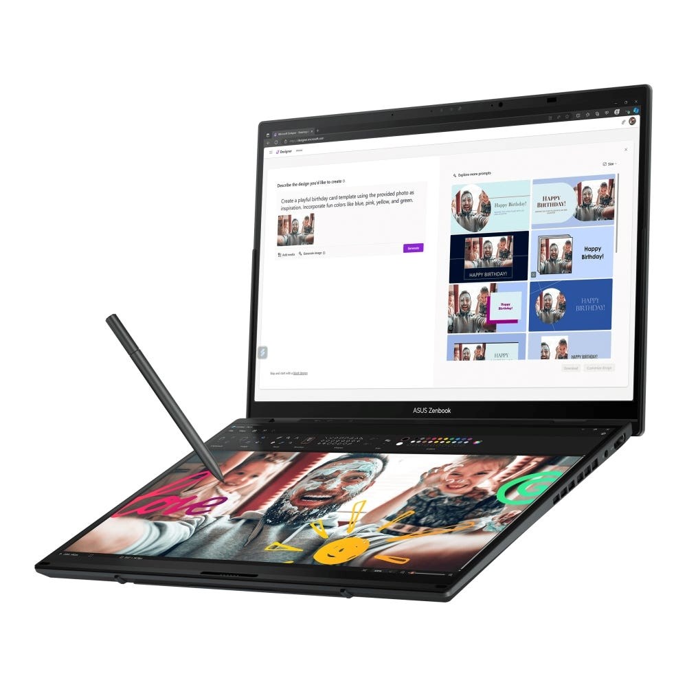Prijenosno računalo ASUS Zenbook Duo UX8406CA-QL121W (2x 14" OLED Touch, Intel Core Ultra 7 155H, 32GB RAM, 1TB SSD, Intel Arc, Win 11) Inkwell Gray-6