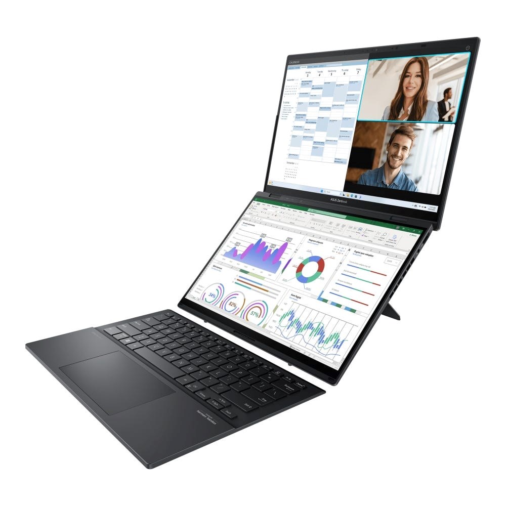 Prijenosno računalo ASUS Zenbook Duo UX8406CA-QL121W (2x 14" OLED Touch, Intel Core Ultra 7 155H, 32GB RAM, 1TB SSD, Intel Arc, Win 11) Inkwell Gray-0