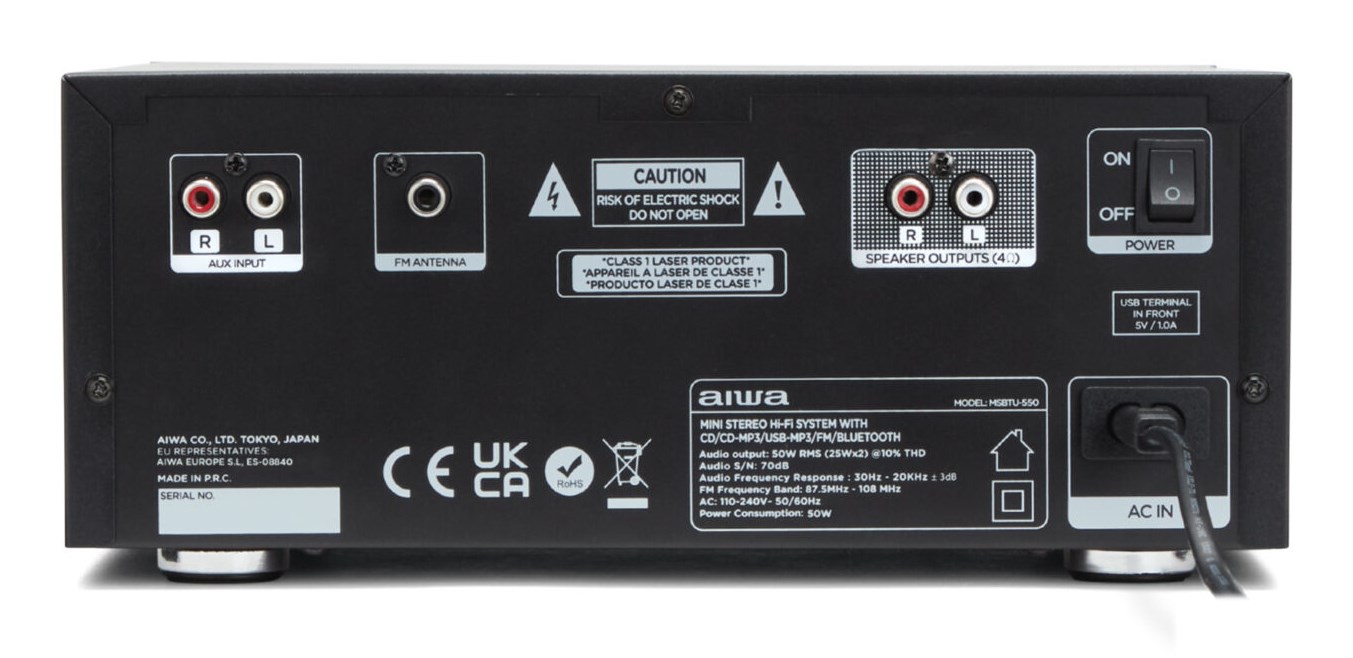 Mikro linija AIWA MSBTU-550 (50W, Bluetooth, CD, USB, FM Radio)-2