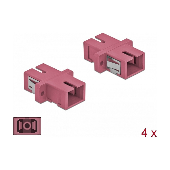 Optička spojnica DELOCK 85995 SC Simplex na SC Simplex Multimode (4 komada, ljubičasta)-0