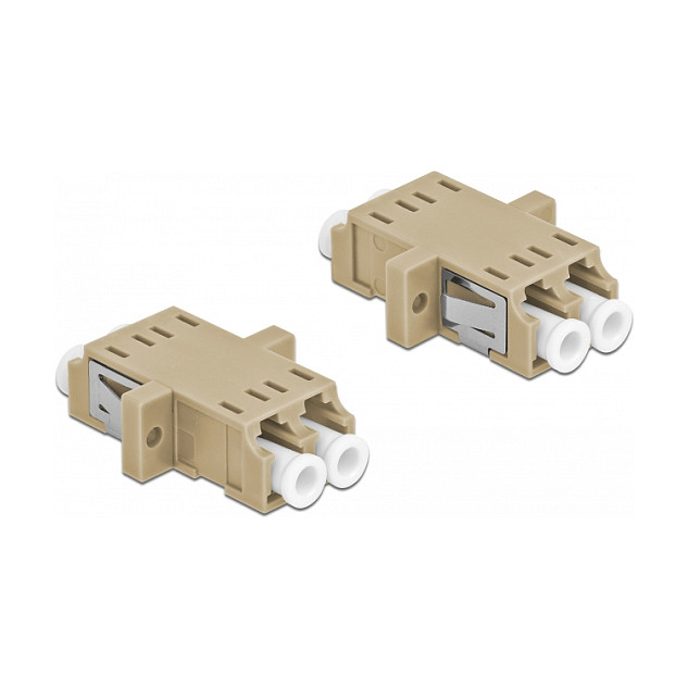 Optički adapter DELOCK LC Duplex na LC Duplex (Multimode, 2 komada, bež)-1