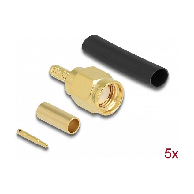 SMA konektor DELOCK 90034 za krimpanje na RG-174/RG-316 kabel (5 komada)-0