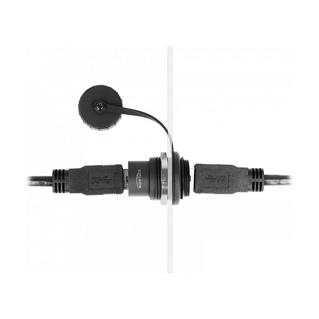 Ugradbena USB utičnica DELOCK 86966 (USB 3.2 Gen 1 Type-A, s poklopcem protiv prašine)-1