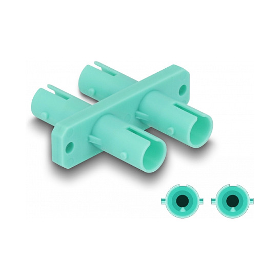 Spojnica za optički kabel DELOCK 87936 ST Duplex na ST Duplex (Multimode OM3, aqua)-0