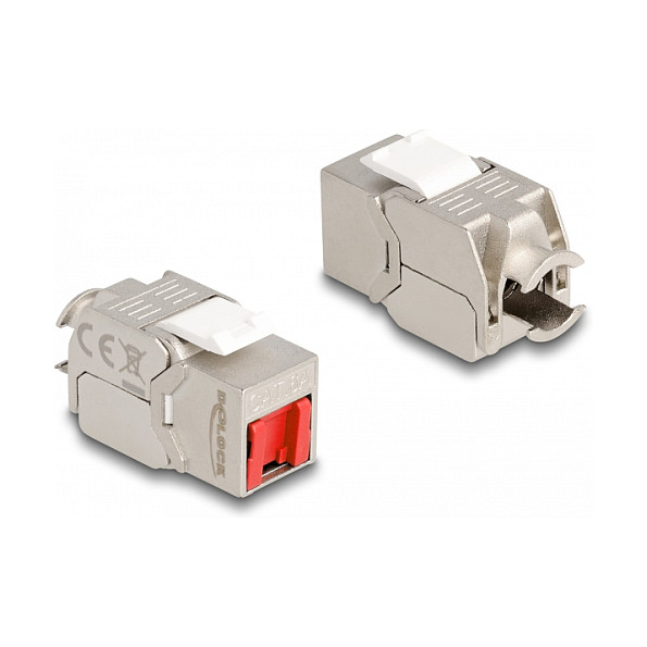 Keystone modul DELOCK 87952 (RJ45 na LSA, Cat.6A, bez alata, crveni poklopac)