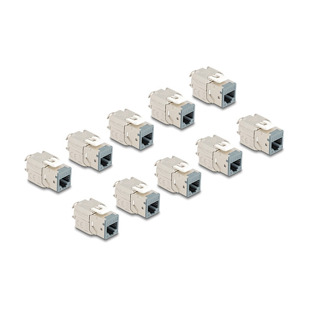 Keystone modul DELOCK RJ45 Cat.6A (Set 10 kom, bez alata, oklopljen STP)