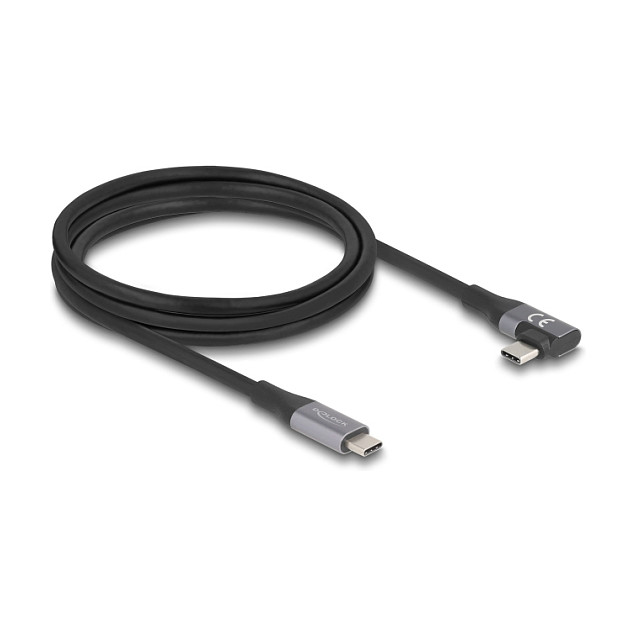 USB-C kabel DELOCK 81132 (20 Gbps, USB PD 3.1 240W, 2m, kutni)-0