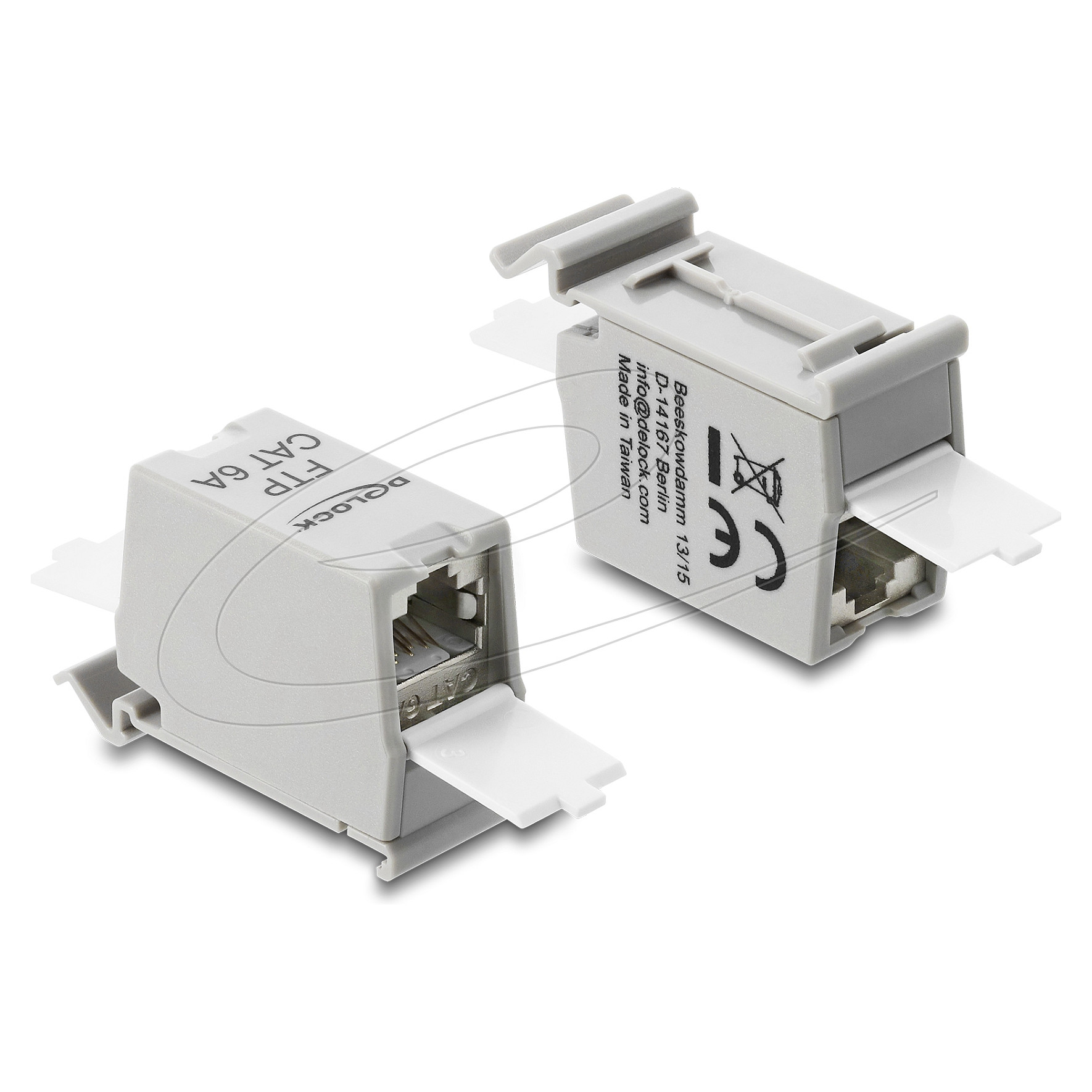 Spojnica DELOCK RJ45 Cat.6A za DIN šinu oklopljena (90933)-1