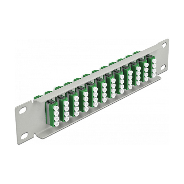 Mrežni patch panel DELOCK 10″ za optičke kablove (12 x LC Quad, 1U, sivi)-1
