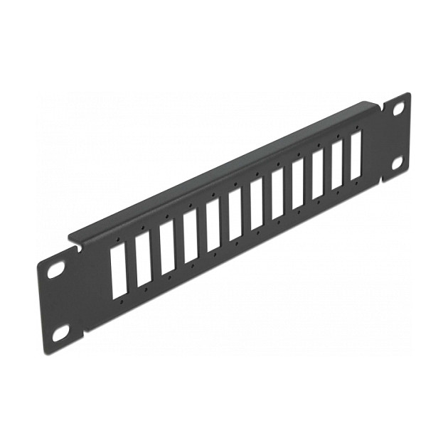 Mrežni patch panel DELOCK 10" za 12 portova (SC Duplex / LC Quad, 1U) crni