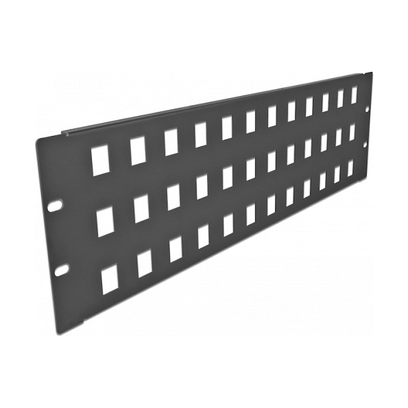 Mrežni patch panel DELOCK 19" Keystone 48 Port 3U (za rack ormar) crni-0
