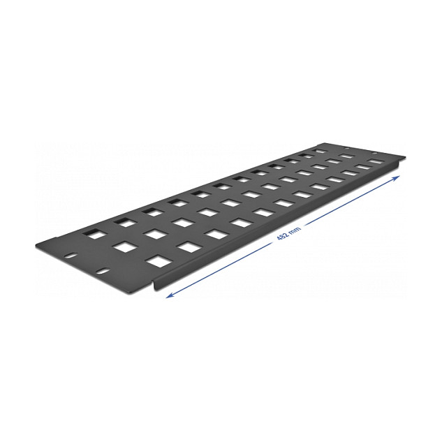 Mrežni patch panel DELOCK 19" Keystone 48 Port 3U (za rack ormar) crni-1