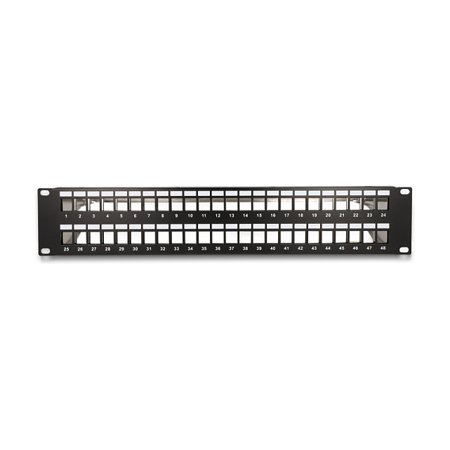 Patch panel DELOCK 19" Keystone 48 portova (2U, s rasteretnim šipkama)-3