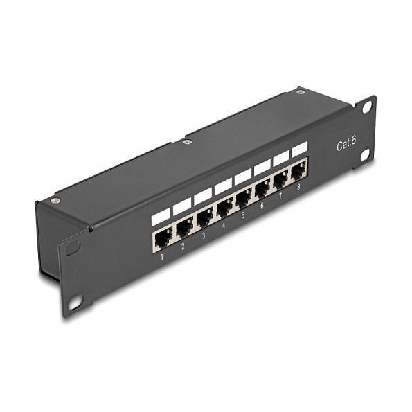 Patch Panel DELOCK 10" 8 Port Cat.6 (8x RJ45, 1U, Metalno kućište)-0
