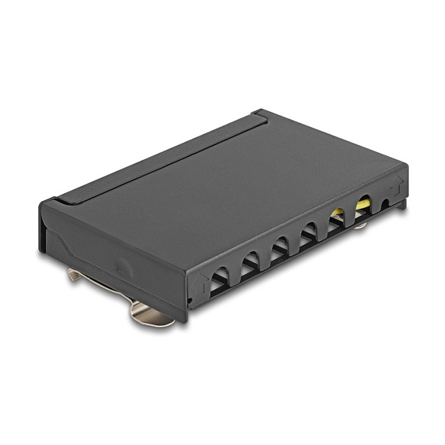 Mrežni patch panel DELOCK Mini Desktop 6 Port Cat.6A (6x RJ45, oklopljen, stolna/zidna/DIN montaža)-1