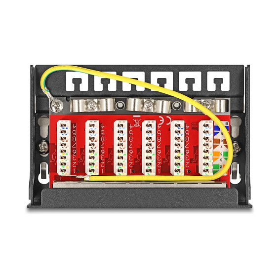 Mrežni patch panel DELOCK Mini Desktop 6 Port Cat.6A (6x RJ45, oklopljen, stolna/zidna/DIN montaža)-2