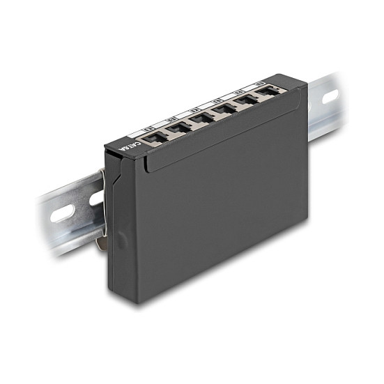 Mrežni patch panel DELOCK Mini Desktop 6 Port Cat.6A (6x RJ45, oklopljen, stolna/zidna/DIN montaža)-4