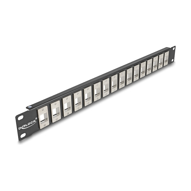Patch panel DELOCK 19" 16 Keystone portova 1U (crni)-0