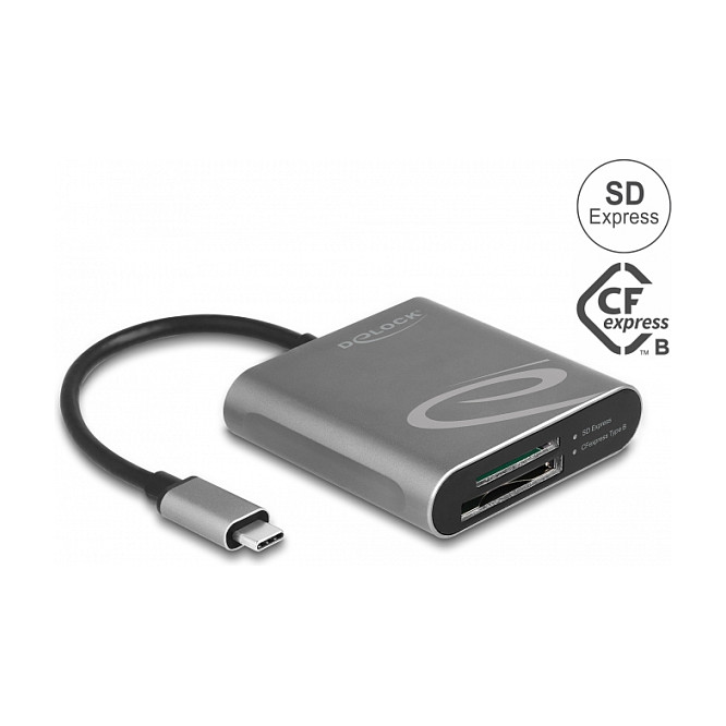 Čitač kartica DELOCK USB-C za SD Express i CFexpress (USB 3.2 Gen 2, do 10 Gbps)-0