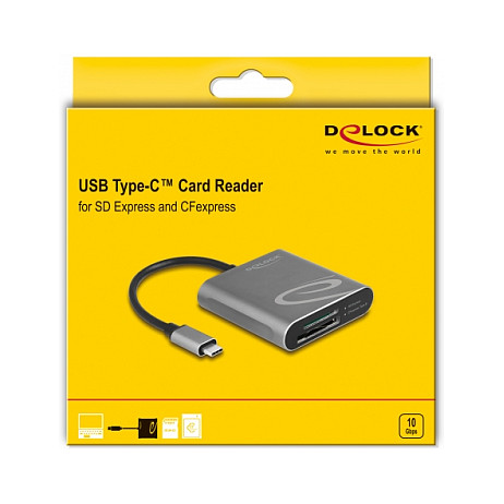 Čitač kartica DELOCK USB-C za SD Express i CFexpress (USB 3.2 Gen 2, do 10 Gbps)-1