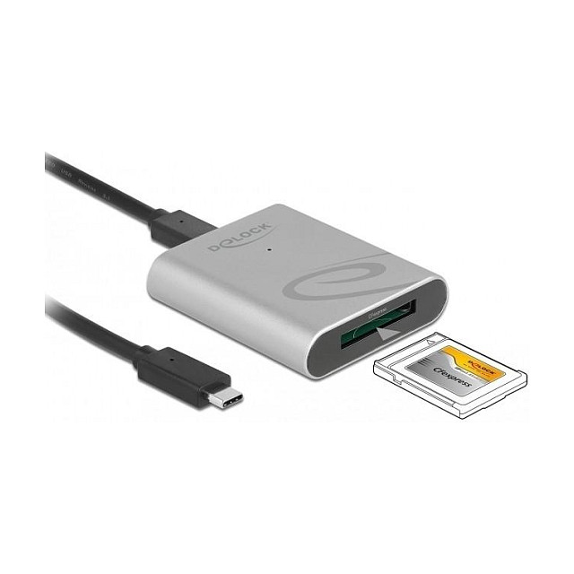 Čitač kartica DELOCK 91751 USB-C za CFexpress (aluminijsko kućište, 10 Gbps)