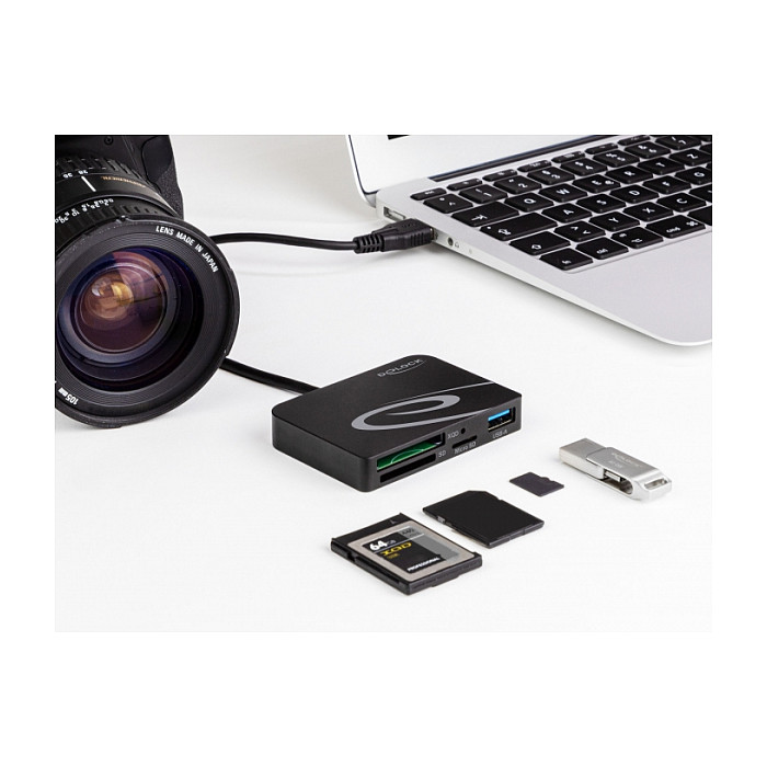 Čitač kartica DELOCK 91756 (XQD, SD, Micro SD, USB-C na USB-A hub)-1