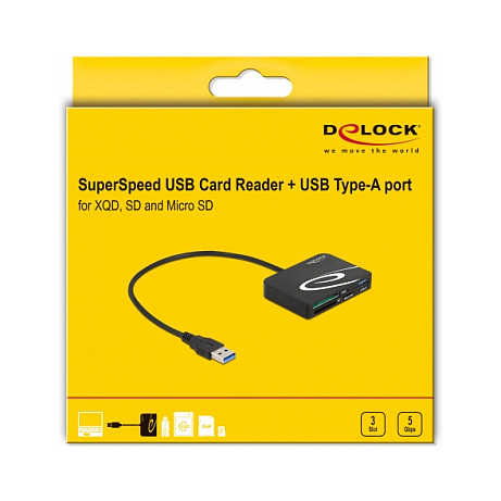 Čitač kartica DELOCK 91756 (XQD, SD, Micro SD, USB-C na USB-A hub)-2