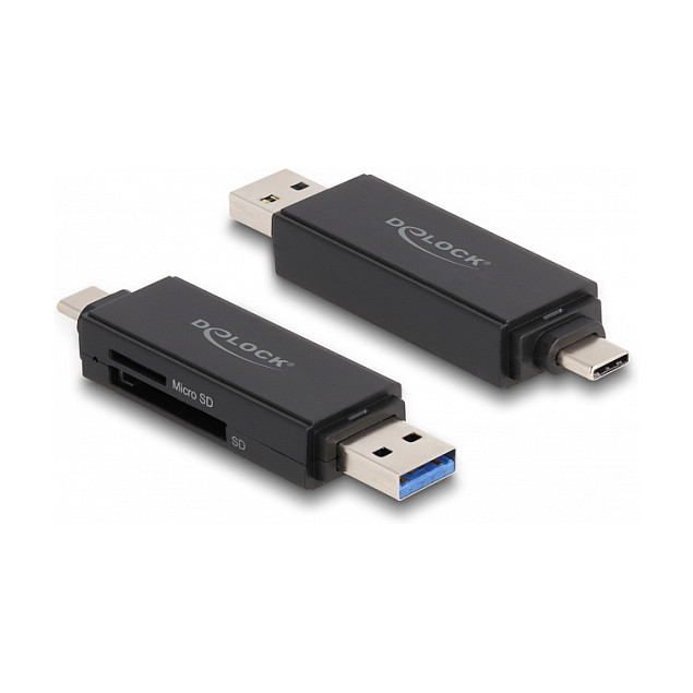Delock čitač kartica USB 3.2 (USB-C / USB-A) za SD i Micro SD (SuperSpeed 5 Gbps)-1