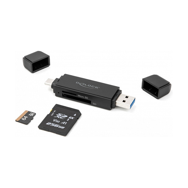 Delock čitač kartica USB 3.2 (USB-C / USB-A) za SD i Micro SD (SuperSpeed 5 Gbps)-3
