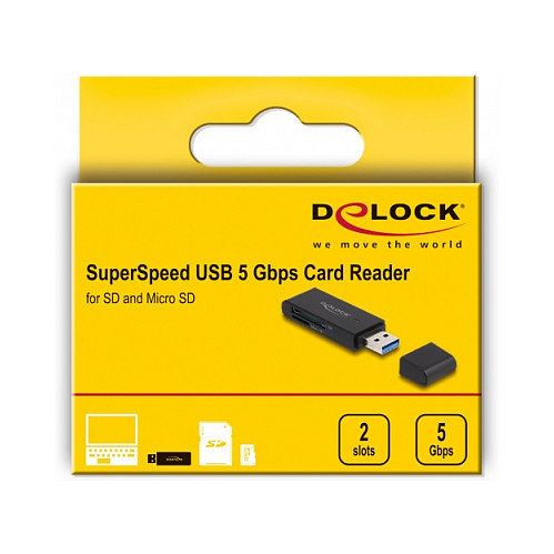 Delock USB 3.2 Gen 1 čitač kartica za SD i Micro SD (SuperSpeed 5 Gbps, UHS-I)-4