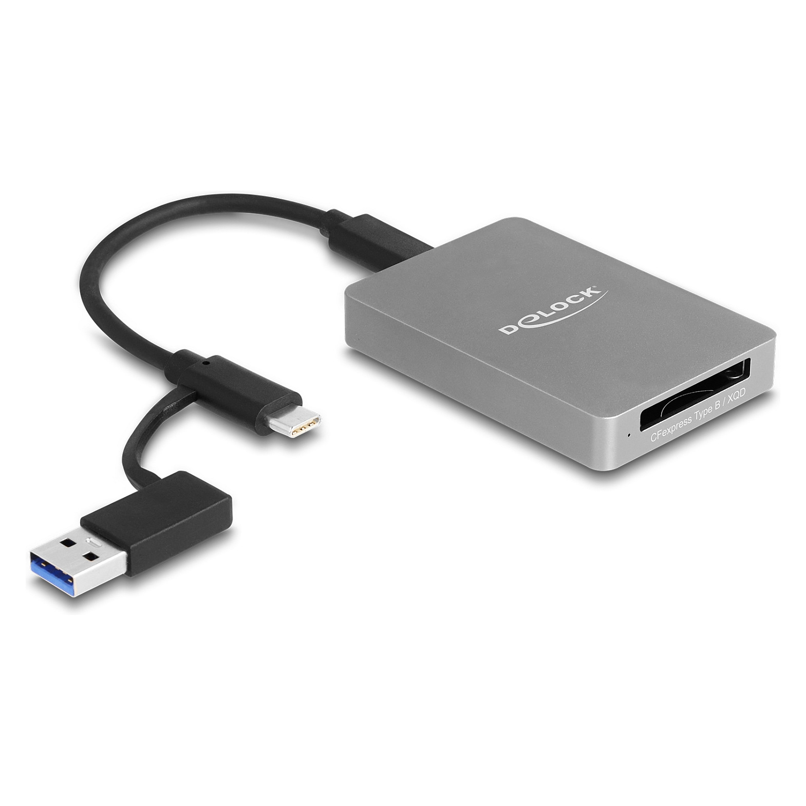 Čitač kartica DELOCK 91008 USB-C za CFexpress i XQD (aluminijsko kućište)