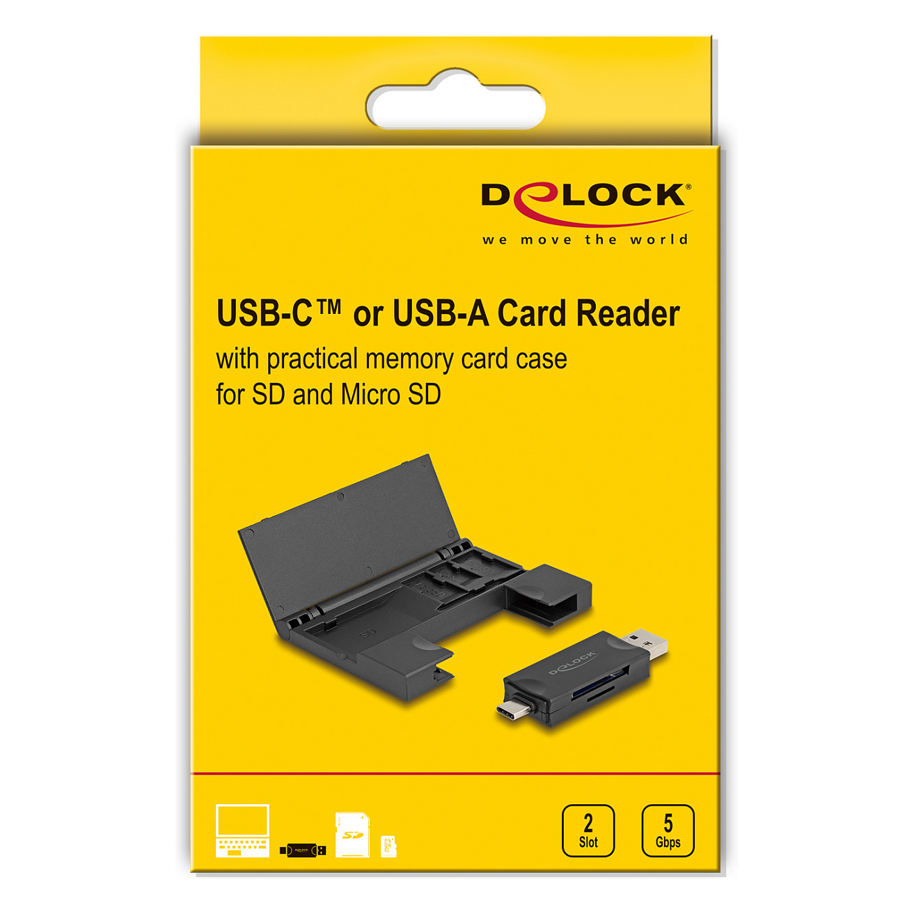 Delock čitač kartica USB-C / USB-A 3.2 Gen 1 za SD i Micro SD kartice + etui (91014)-4